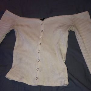 Off the shoulder white crop top